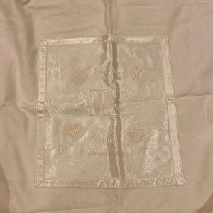 Barefoot Dreams Special embroidered flannel and satin baby blanket